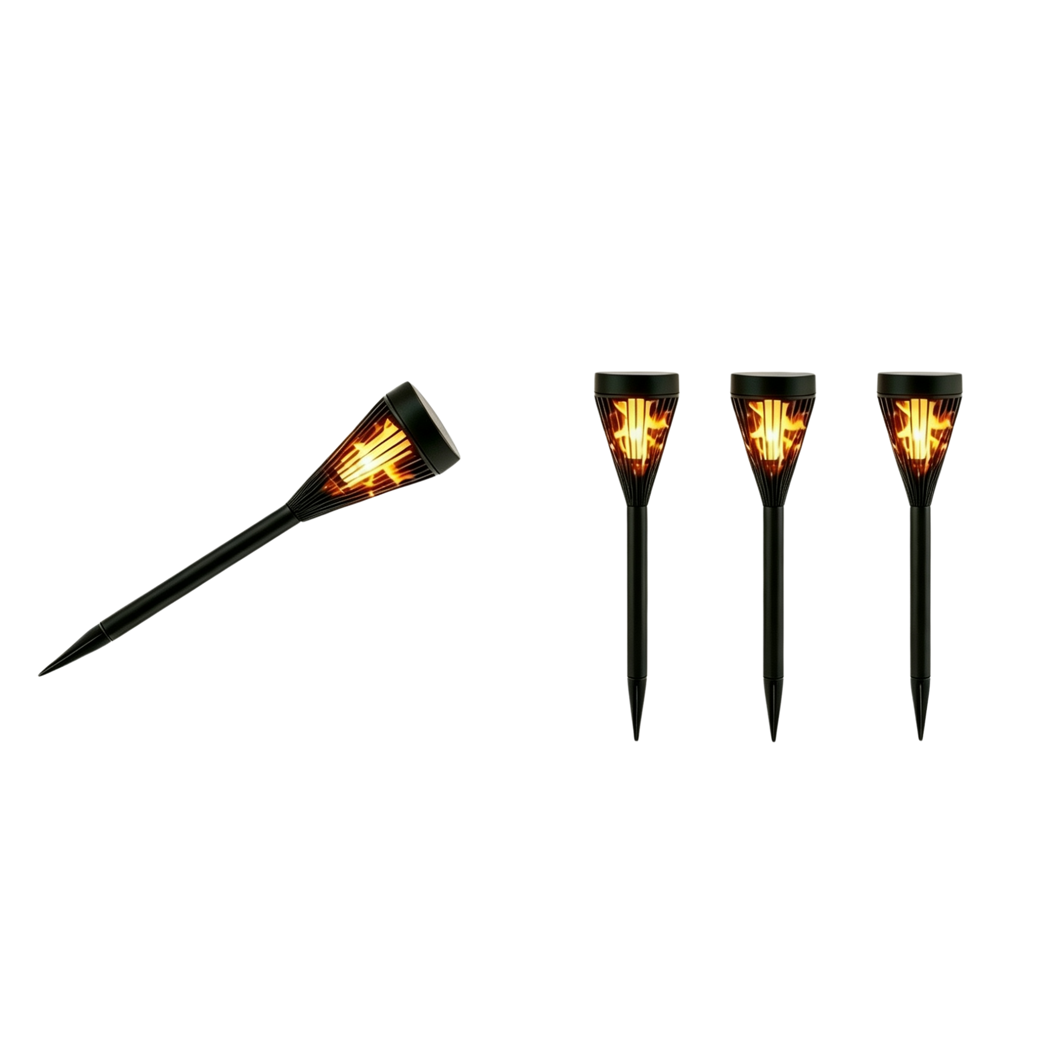 Solar-Kegel Fackelleuchten - LED mit Flammeneffekten