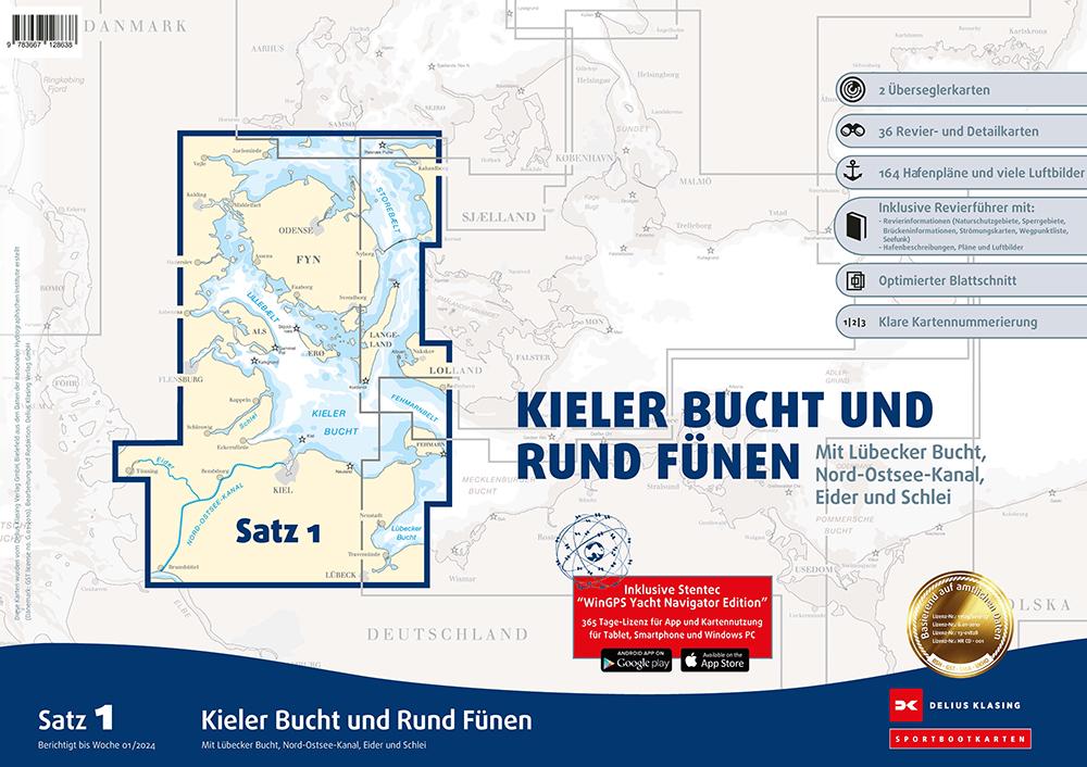 Sportbootkarten Satz 1: Kieler Bucht und Rund Fünen (Ausgabe 2024) Mit Lübecker Bucht, Nord-Ostsee-Kanal, Eider und Schlei