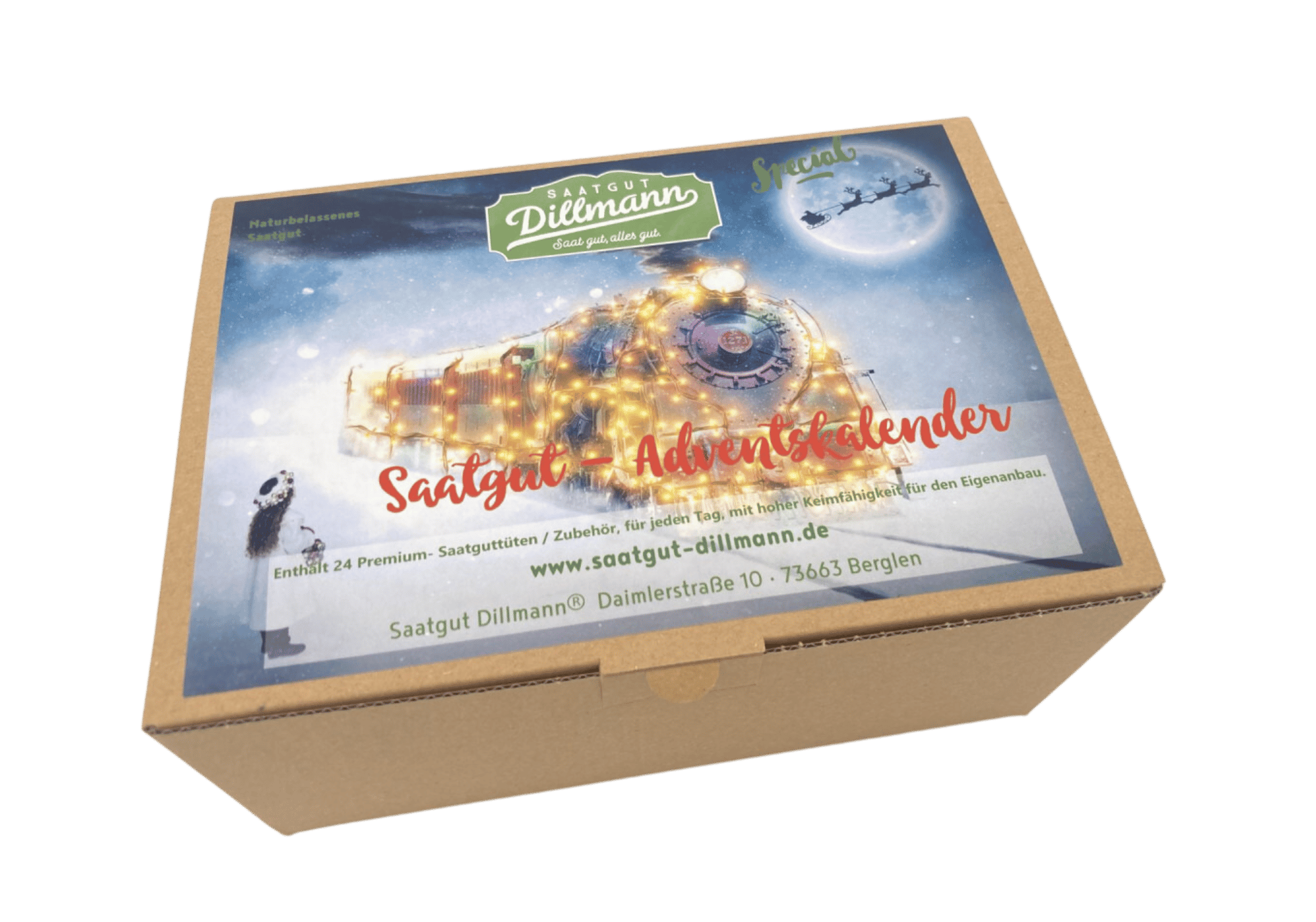 Saatgut-Box Karton "Adventskalender Zug"