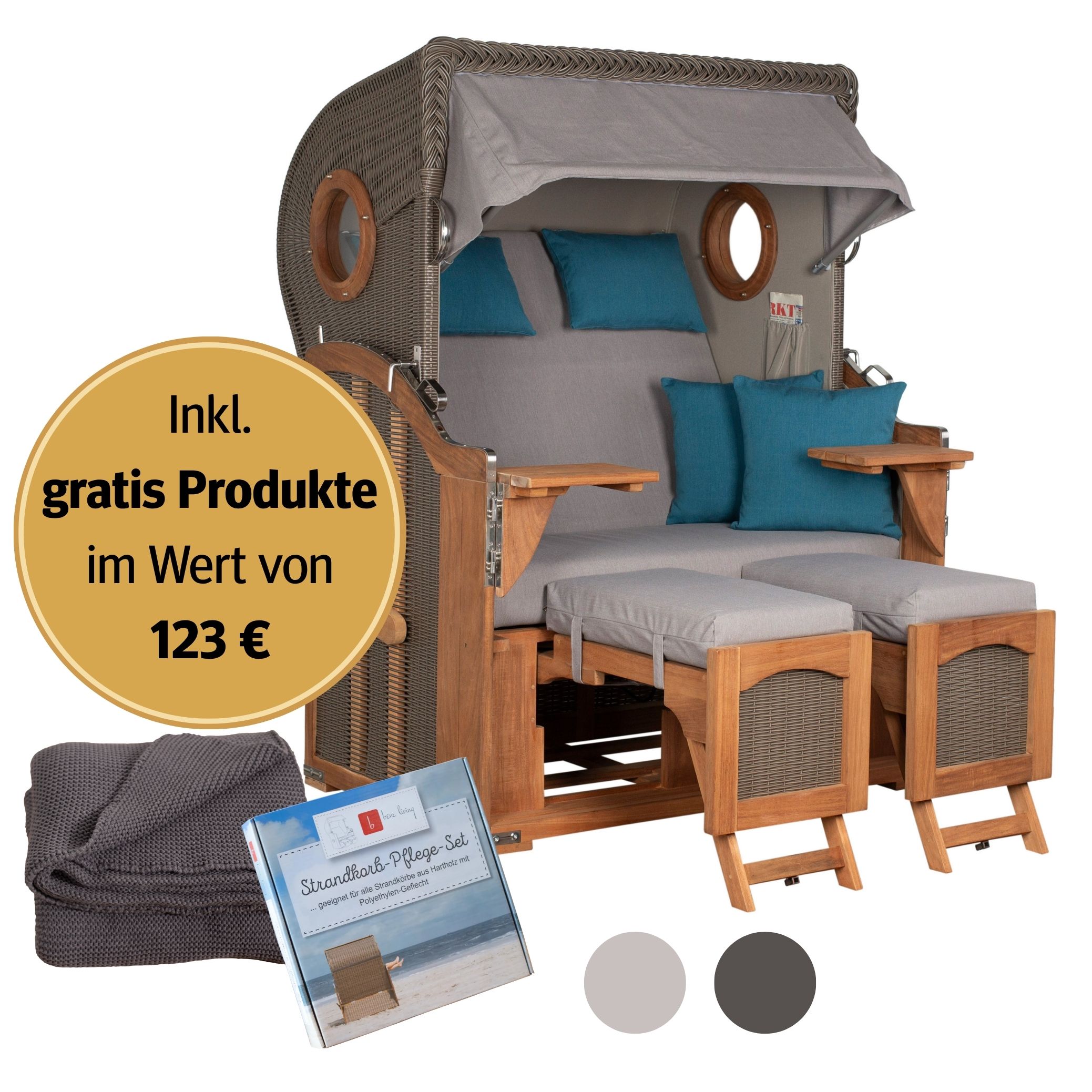 Strandkorb 2-Sitzer | aus Akazienholz – Mellum