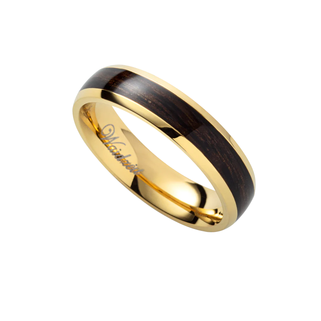 Damen Ring |  Gold & Mooreiche – Harmonie