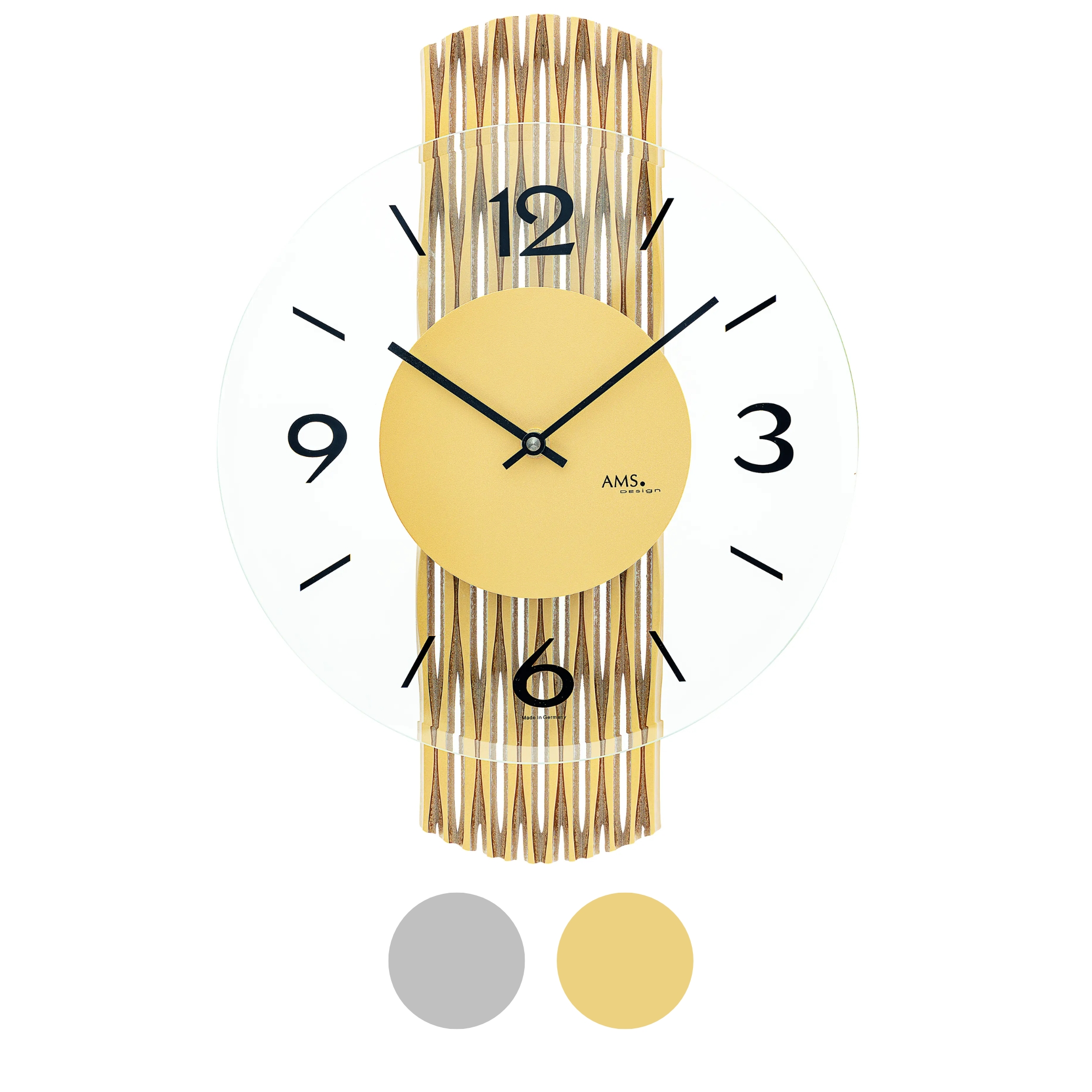 Quarz Wanduhr | Feingefräste Holzrückwand