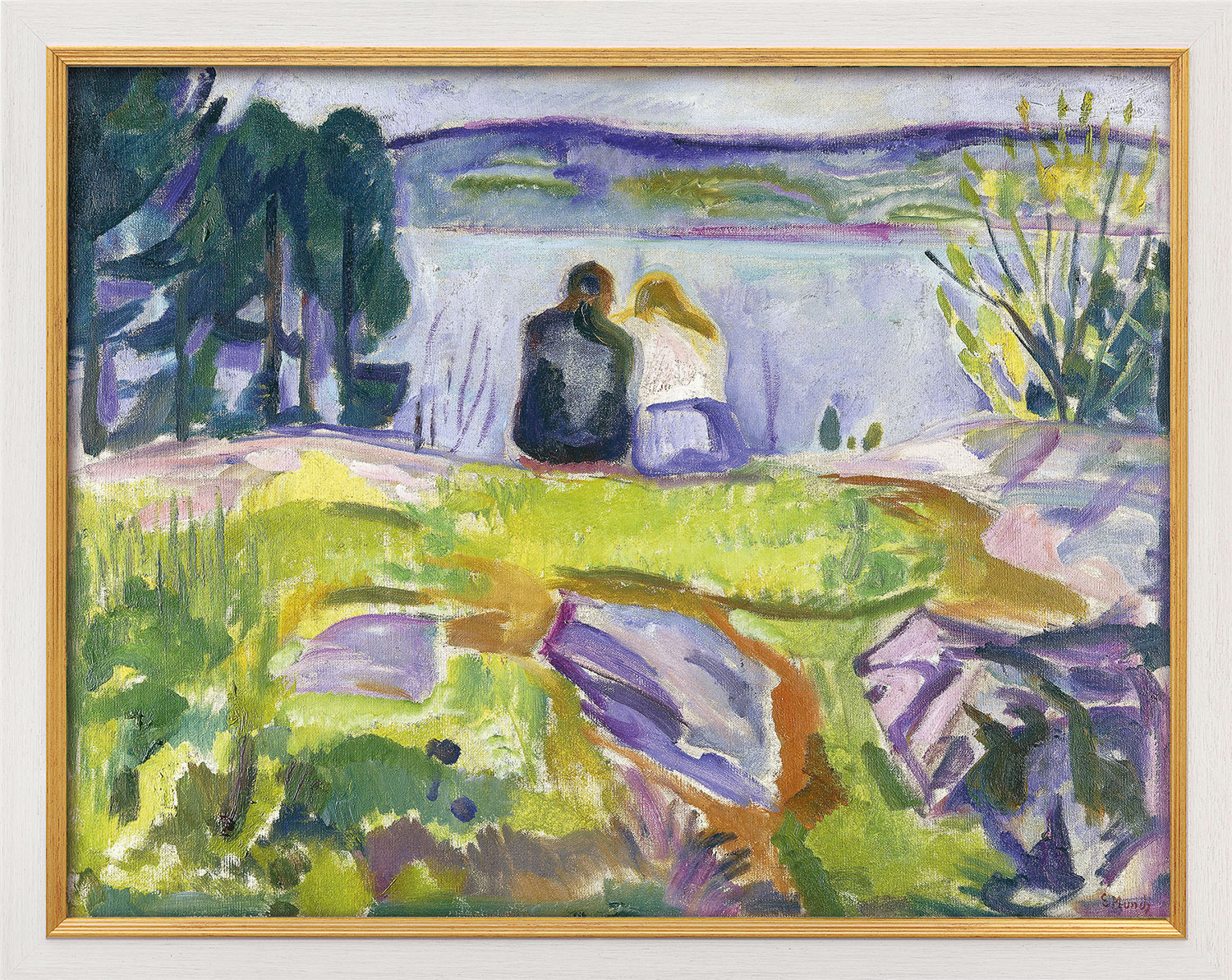 Gemälde Frühling (Liebespaar am Ufer), 1911-1913 - Edvard Munch