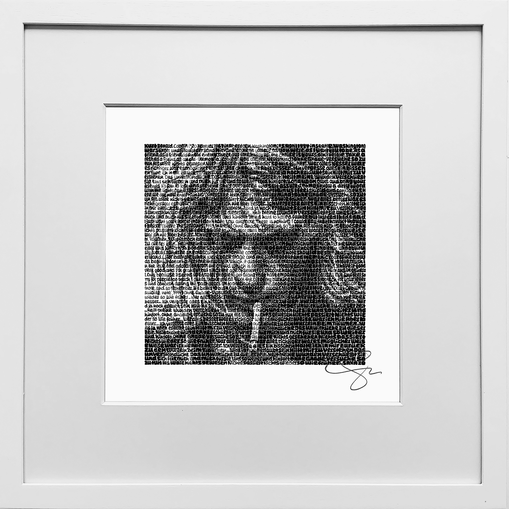 Bild Wortmalerei SAXA Edition – Kurt Cobain