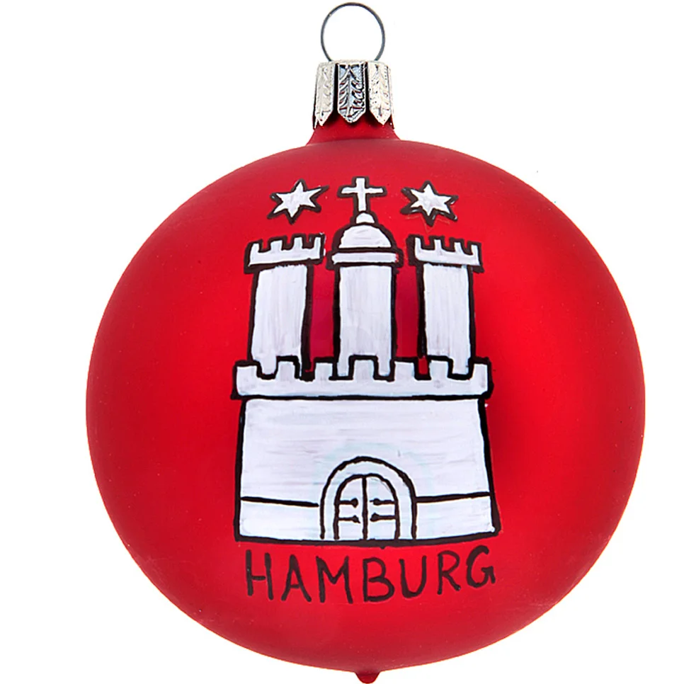 Weihnachtsbaumschmuck aus Glas – Hamburger Wappen