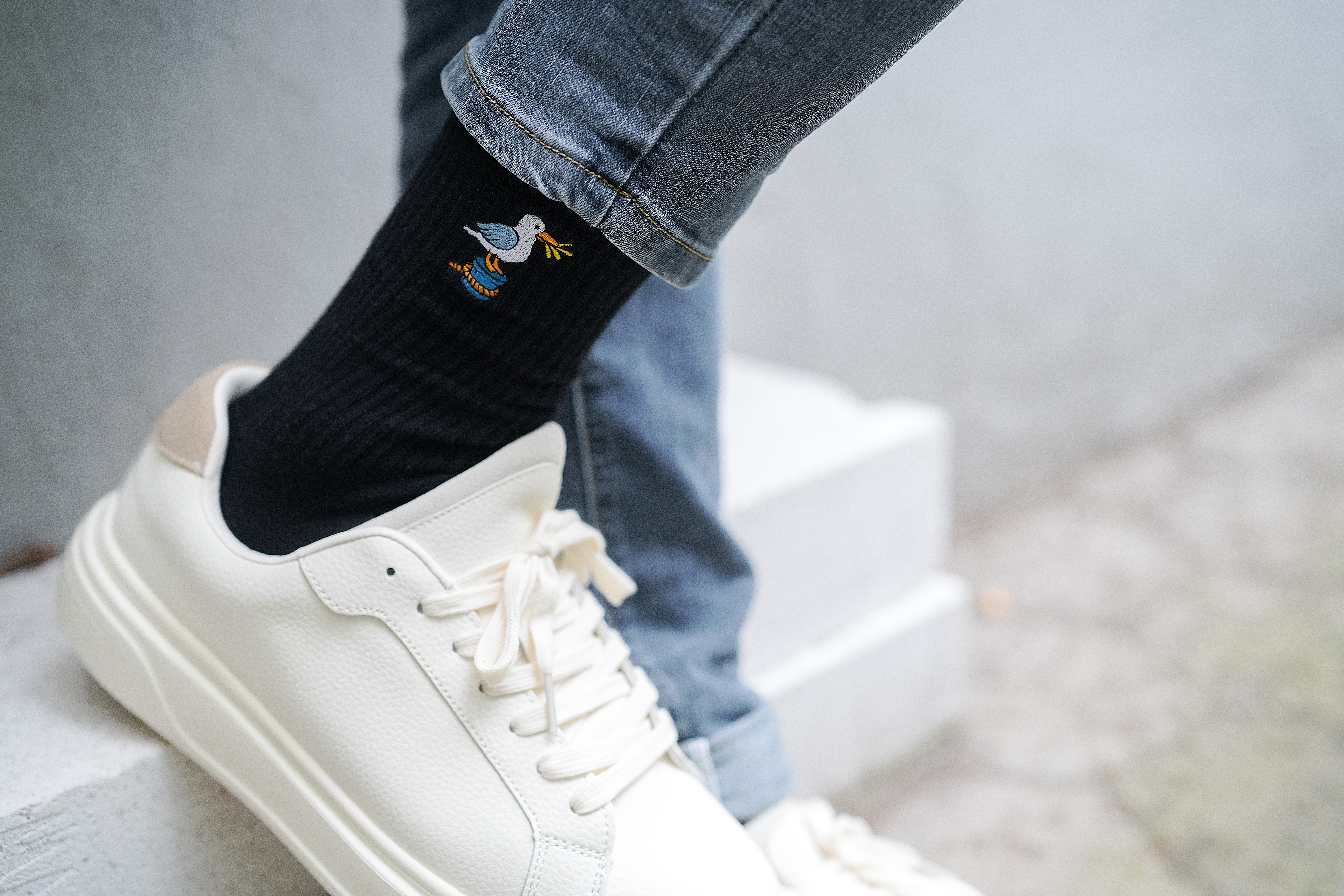 Socken mit maritimen Motiv | schwarz