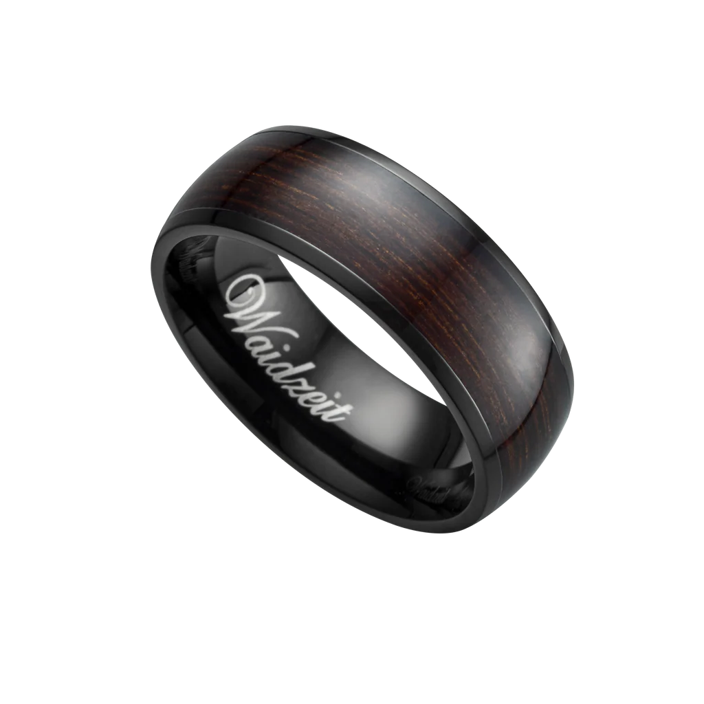 Herren Ring |  Schwarz & Mooreiche – Harmonie
