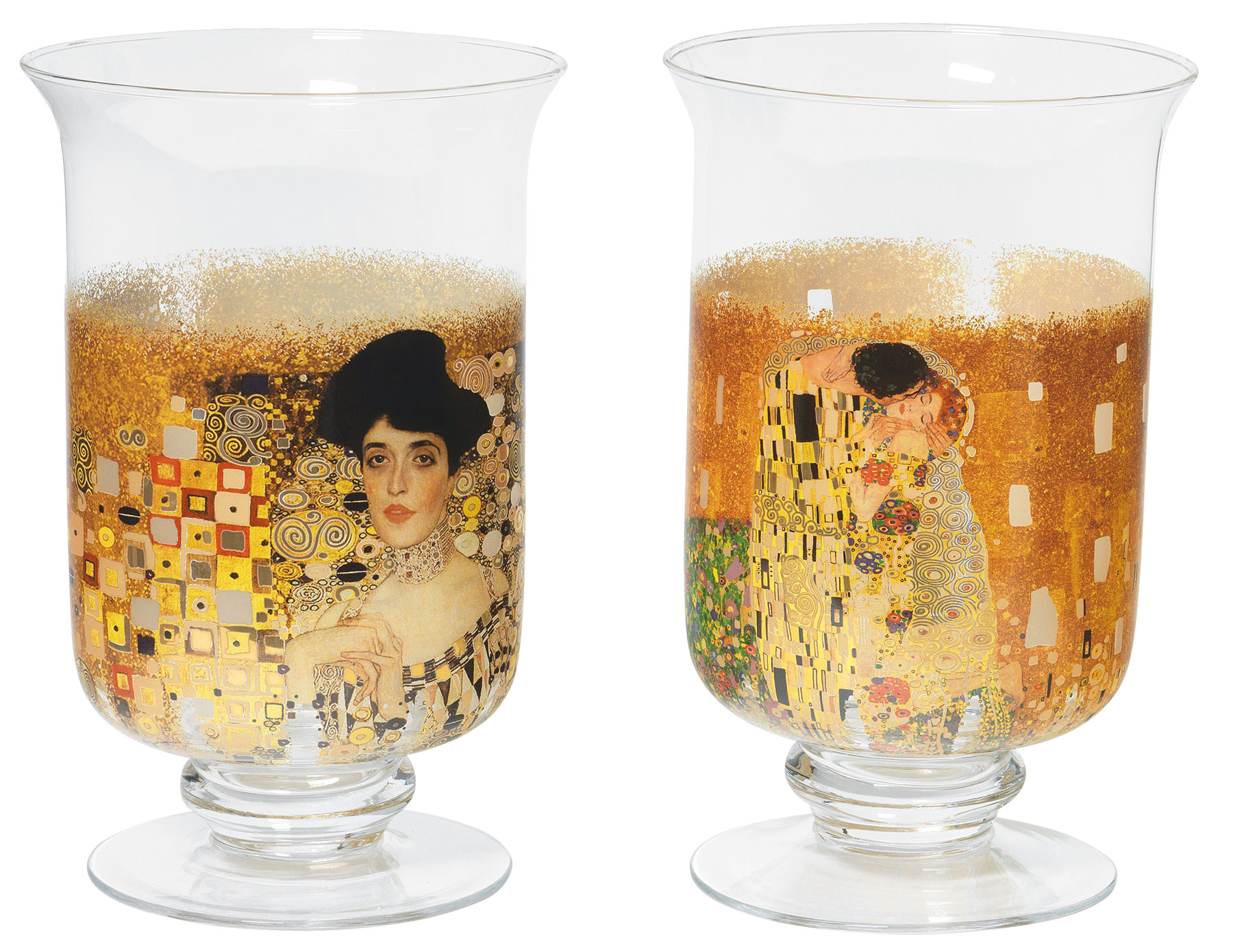 Windlichter/Vasen 2er Set mit Künstlermotiv – Gustav Klimt