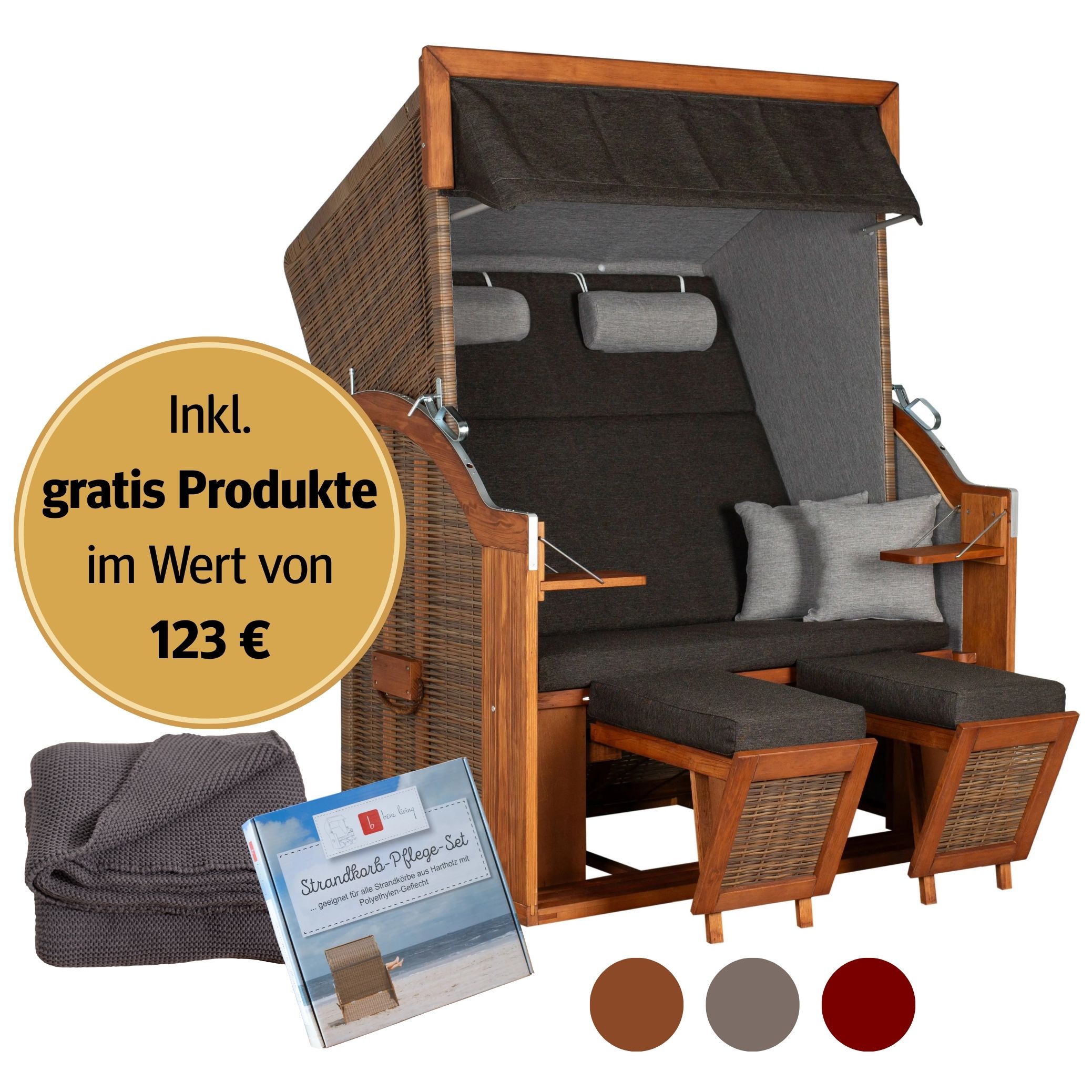 Strandkorb 2-Sitzer | Pinienholz – Tinnum