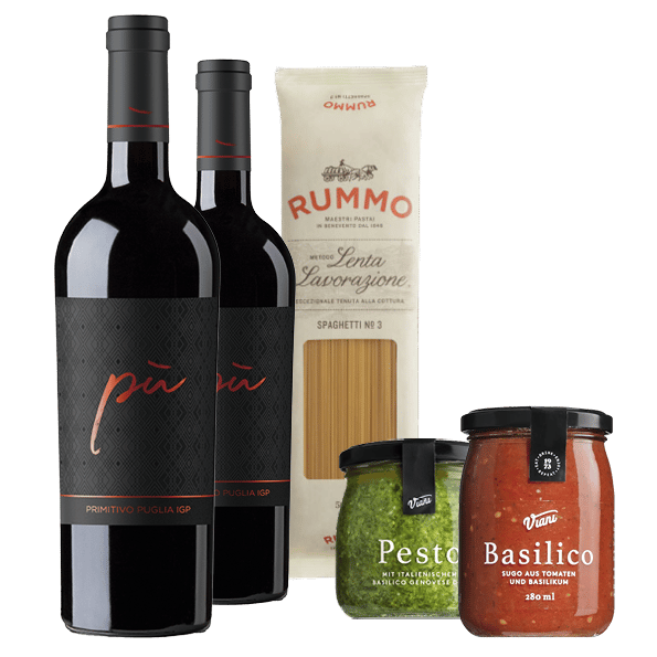 Geschenkset für Genießer – Wein & Pasta