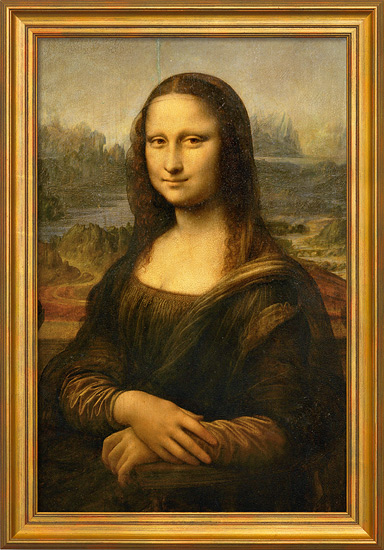 Gemälde Mona Lisa La Gioconda gerahmt - Leonardo da Vinci