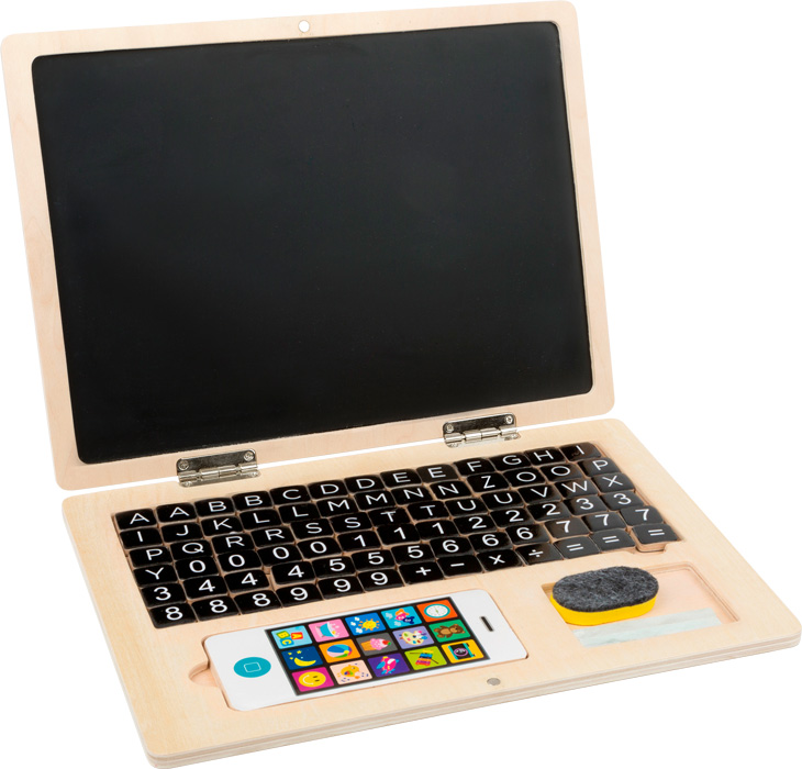 Holzlaptop mit Magnettafel