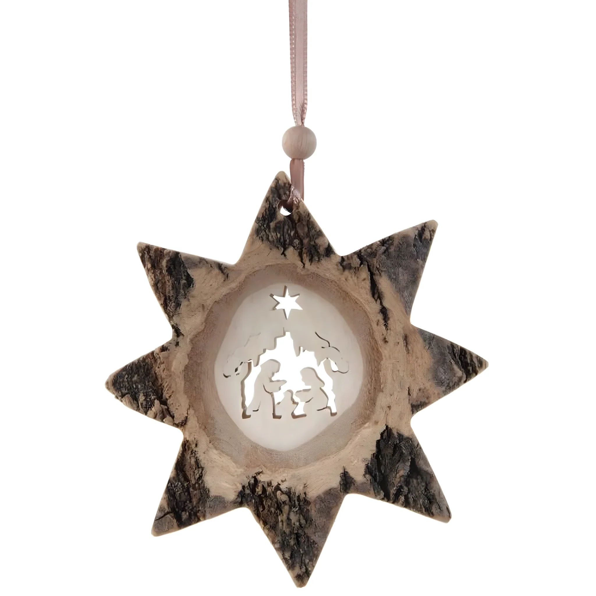 Weihnachtsstern aus Naturrinde